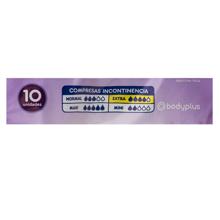 Compresas de incontinencia leve Bodyplus 10 uds extra