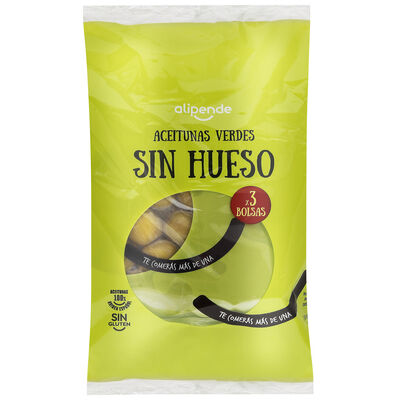 Aceitunas verdes sin hueso Alipende 75g pack 3