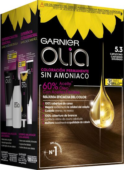 Tinte de cabello sin amon&iacute;aco Garnier Olia n&ordm; 5.3 cappuccino