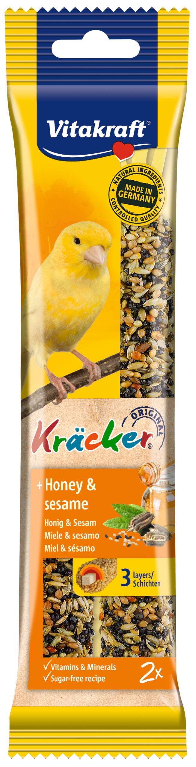 Barritas canario Vitakraft miel y sésamo 60g