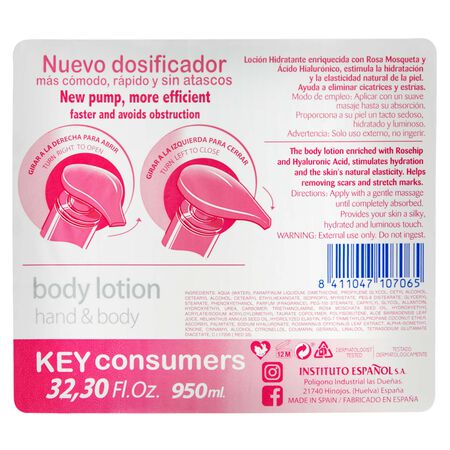 Loción Instituto Español 950ml hidratante rosa mosqueta