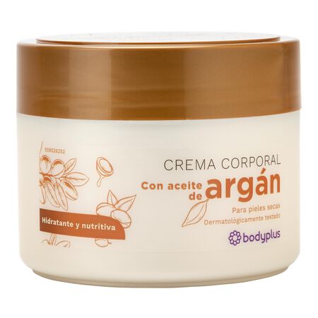 Crema corporal Bodyplus 250ml con aceite de argán