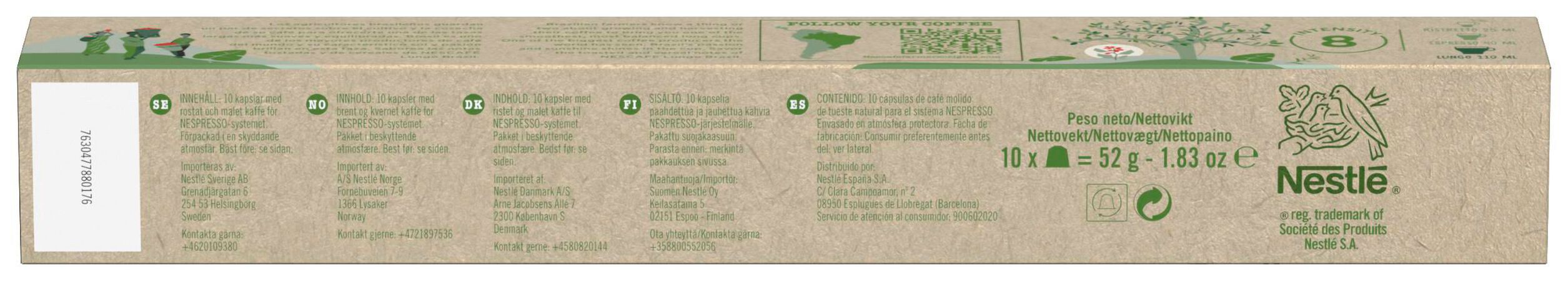 Café origen brazil lungo Nescafé 10 cápsulas