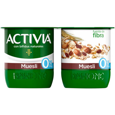 B&iacute;fidus Activia fibra desnatado 0% materia grasa pack 4 muesli