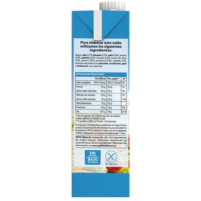 Caldo casero pescado con marisco Gallina Blanca 1l