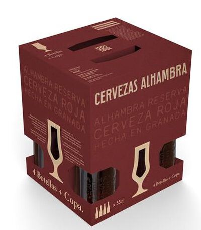 Cerveza tostada Alhambra Reserva Roja pack 4 botellas 33cl