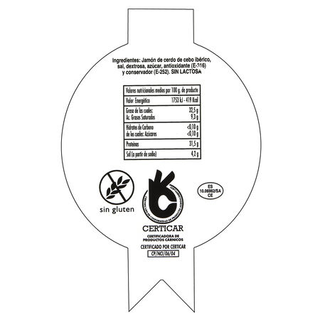 Jamón de cebo 50% raza ibérica Juan Manuel AL CORTE