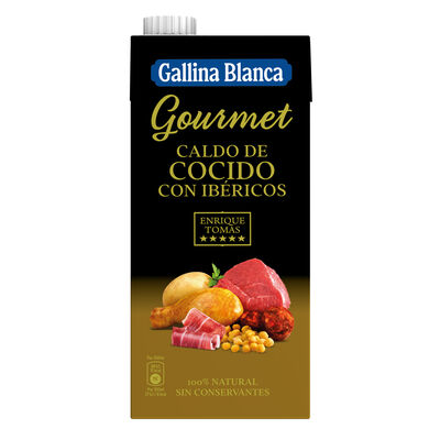 Caldo de cocido gourmet Gallina Blanca con ib&eacute;ricos Enrique Tom&aacute;s 1l