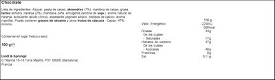 Chocolate negro con naranja Lindt Excellence 100g