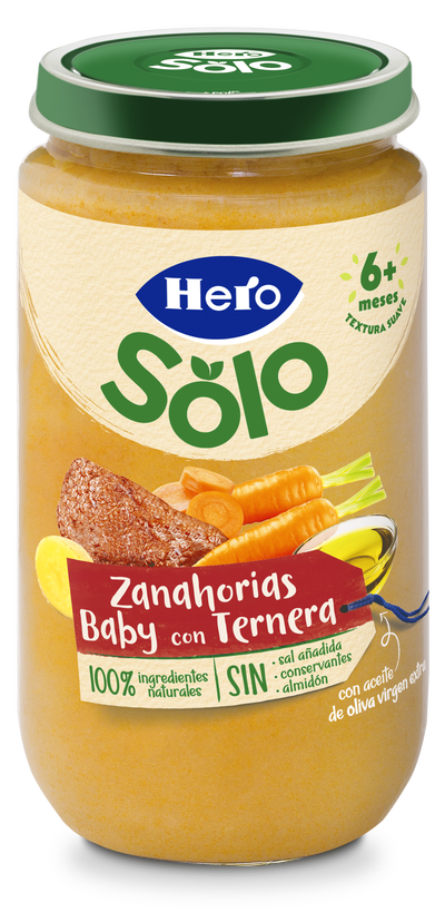 Tarro Hero Solo zanahoria ternera desde 6meses 235g