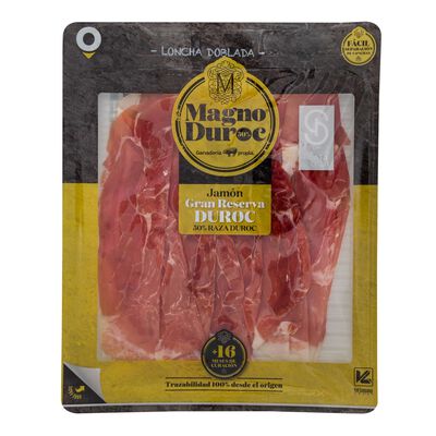 Jam&oacute;n gran reserva duroc en lonchas Magno 90g