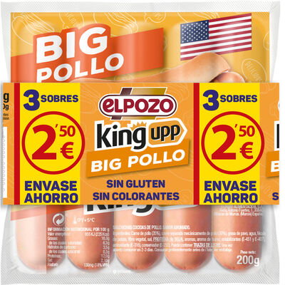 Salchicha Big pollo ElPozo pack 3 x 200g