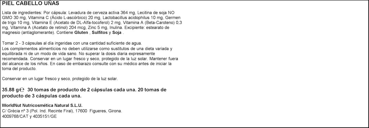 Piel-cabello-uñas Basic'S 60 cápsulas