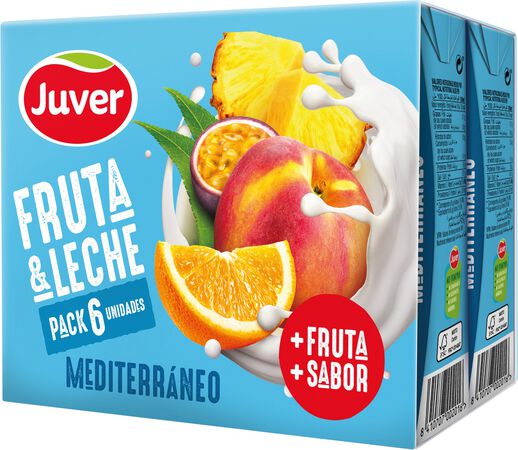 Bebida de fruta y leche Mediterráneo Juver pack 6 200ml