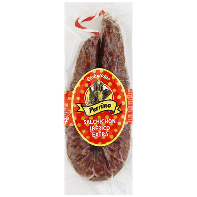 Salchichón ibérico extra perrino con un peso de 250g