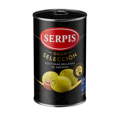 Aceituna gran selecci&oacute;n rellena de anchoa Serpis 130g