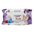 Toallitas beb&eacute; Bodyplus 80 uds con camomila y algod&oacute;n