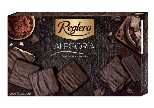 Barquillo recubierto de chocolate negro Reglero 200g