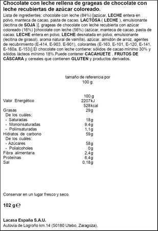 Figuras de Navidad de chocolate con leche Lacasitos 102g