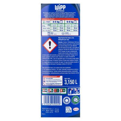 Detergente líquido Wipp Express 35+35 lavados limpio&liso