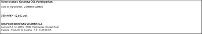 Vino blanco DO Valdepe&ntilde;as Se&ntilde;or&iacute;o de los Llanos roble