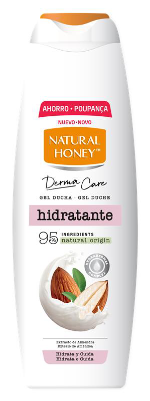 Gel ducha hidratante natural con extracto de almendra Natural Honey 900ml