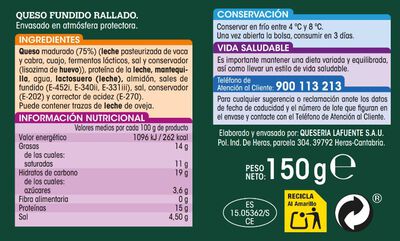 Queso rallado polvo Alipende 150g