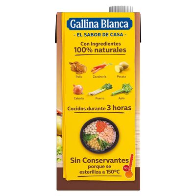 Caldo casero Gallina Blanca 1l pollo 100% natural