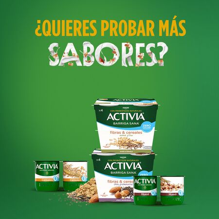 Bífidus probiótico Activia 0% pack 4 chia y almendras