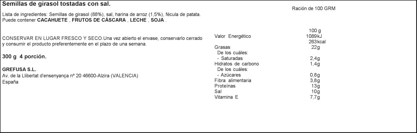 Pipas G con sal Grefusa 300g