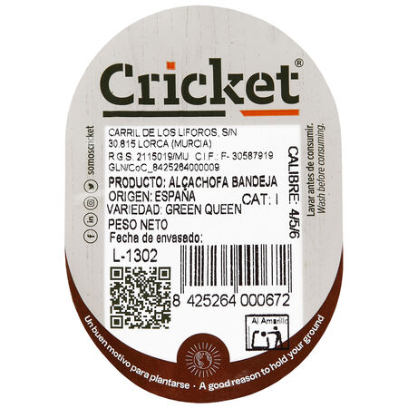 Alcachofa Bandeja 750G