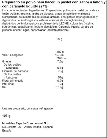 Pastel fresco Royal limón para 8 raciones