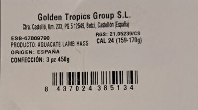 Aguacate bandeja 450g