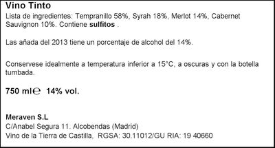 Vino tinto Castilla Finca R&iacute;o Negro