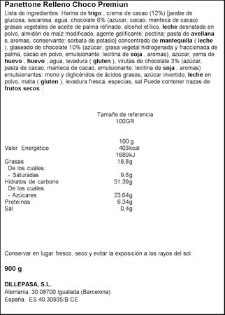 Panettone de cioccolato Santagelo 900g