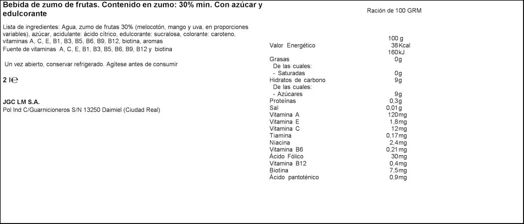 Zumo multivitaminas Don Simón 2l