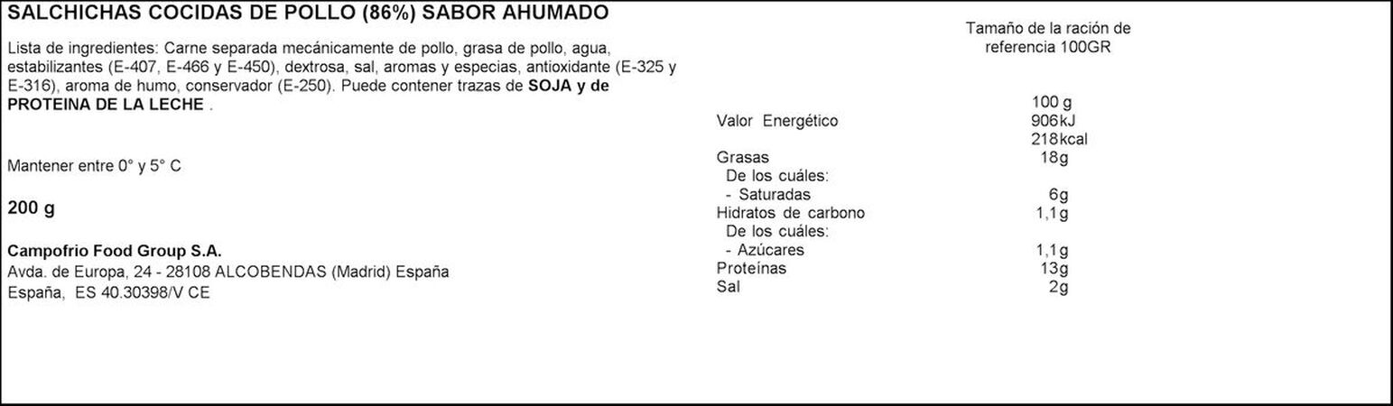 Salchichas pollo Oscar Mayer 200g pack 5 uds