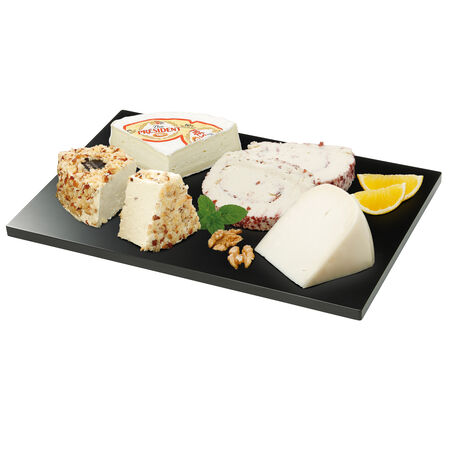 Lote: 200gr Queso Le Roule arándanos + 200gr Brie President + 200gr Queso Castello Piña + 200gr Queso cabra Orange