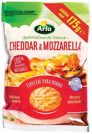 Rallado Cheddar& Mozzarella Arla 175 gr Especial Para Horno