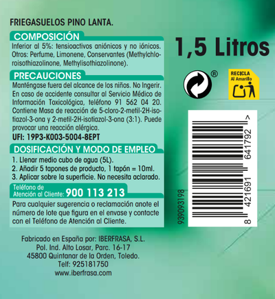 Friegasuelos Lanta 1,5l pino