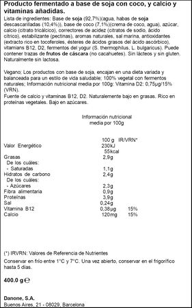 Postre Alpro Danone 400G Coco