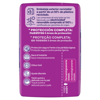 Compresa Ausonia Discreet 12 unidades Extra Protección Completa