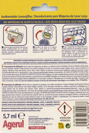 Ambientador lavavajillas Agerul Cítrico