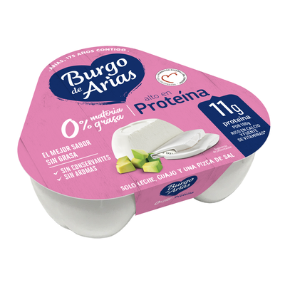 Queso fresco 0% materia grasa Burgo de Arias pack 3 uds