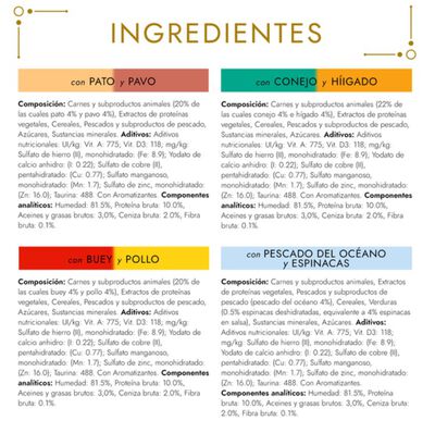 Comida h&uacute;meda para gato Gourmet Gold Doble Placer pack surtido 8x85g