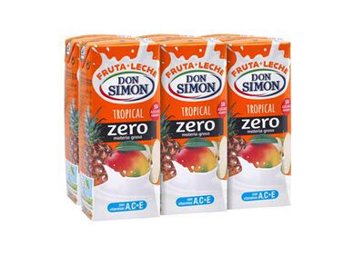 Zumo tropical con leche Don Sim&oacute;n pack 6 zero
