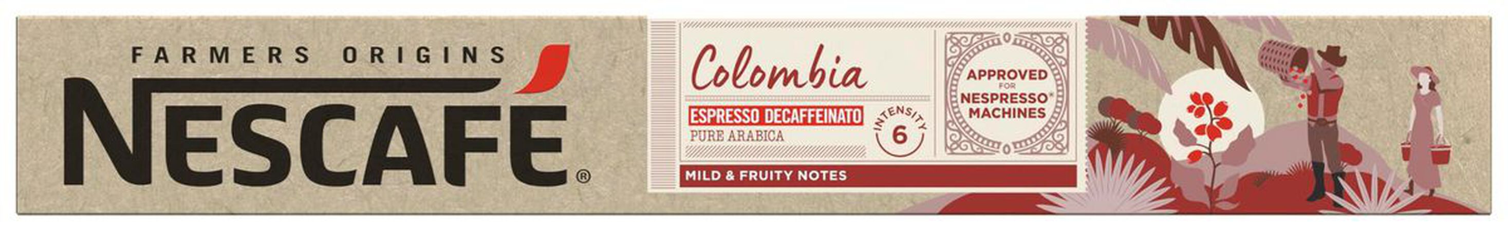 Café descafeinado origen colombia Nescafé 10 cápsulas intensidad 6