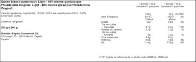 Queso de untar light Philadelphia 200g