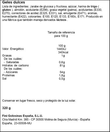 Golosina lenguas multifrutas Fini 290g 