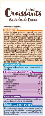 Mini croissants Alipende 150g con medio baño cacao
